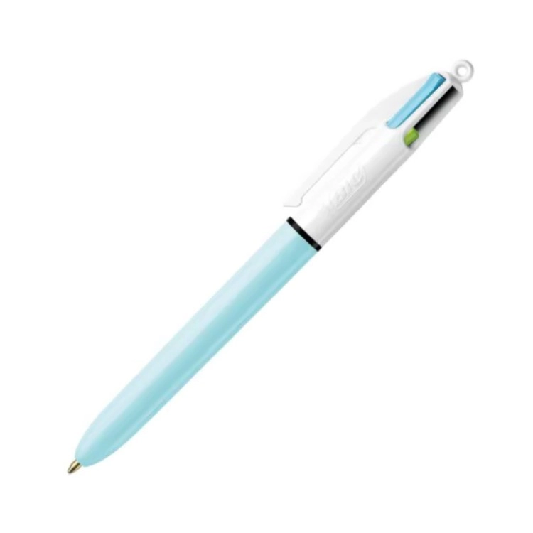 Boligrafo Lapicera Escolar Bic X 4 Colores (celeste-blanco) Art.951742